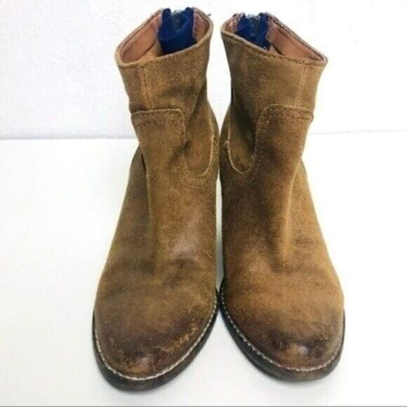 Dolce Vita womans brown distressed suede heeled boos 6 BoxÑ - Picture 2 of 6